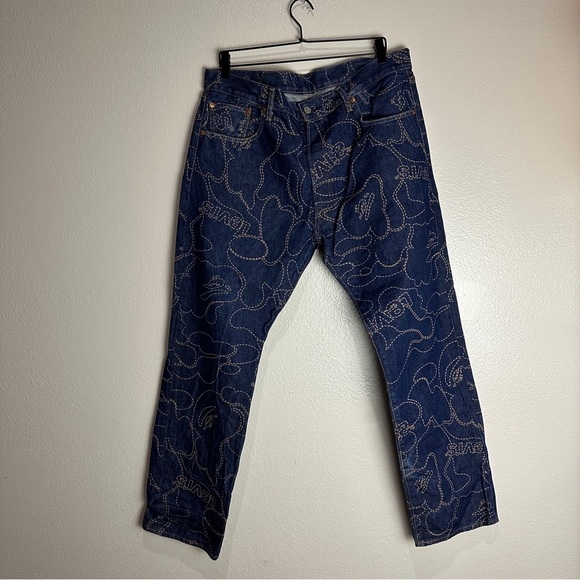 BAPE x Levi's Camo 501 93 Model Size 38 HTF - Picture 1 of 13